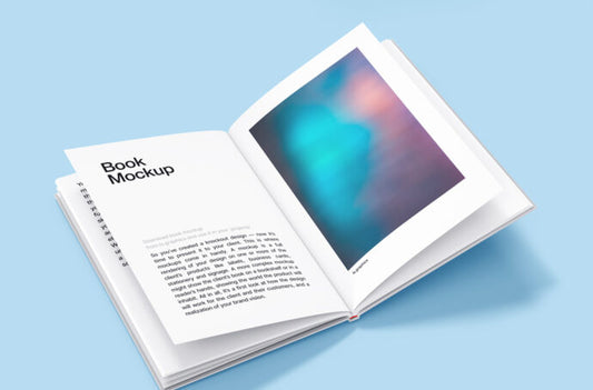 Slim Hardcover Book Mockup - Open Design Template