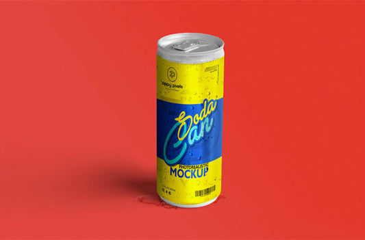 Soda Can Mockup Template for Product Packaging Design