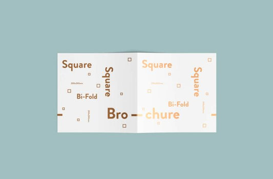 Square Bi-fold Brochure Mockup Design Template