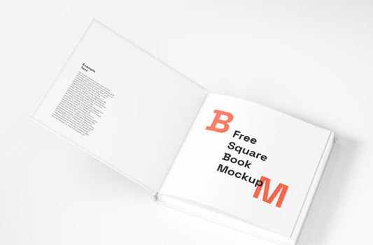 Square Book Mockup - Open and Ready for Use