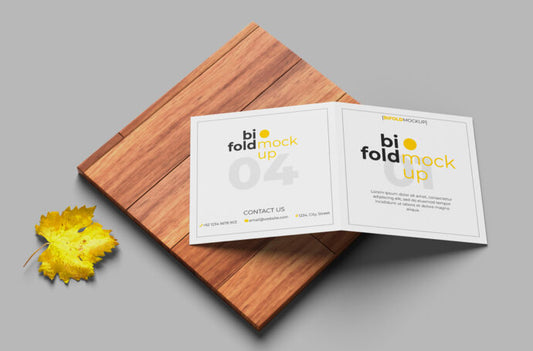 Square Flyer Mockup Template for Folding