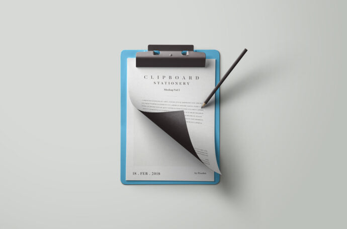 Stationery Mockup on Clipboard