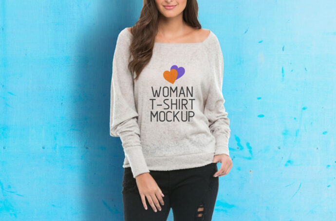 Sweater Mockup featuring a Woman