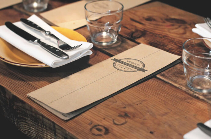 Table Mockup of Menu Card