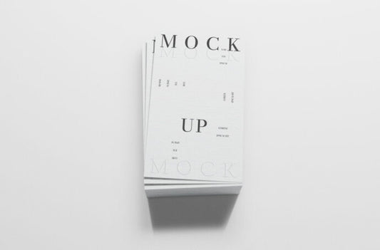 Top-View Mockup of Textured Business Card Stack