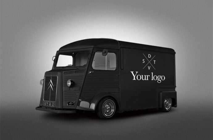 Vintage Van Template for Design Mockup