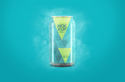 Water Droplets Mockup on Soda Can