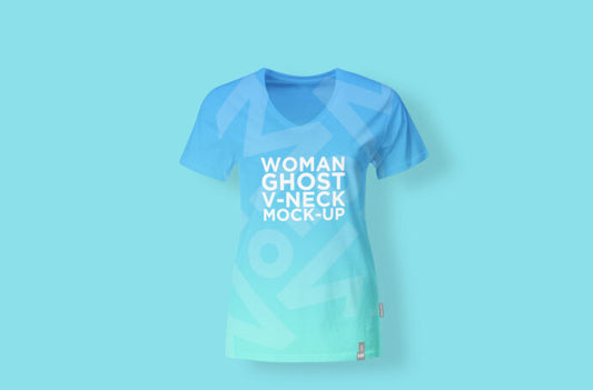 Women's V-Neck Shirt Mockup Template