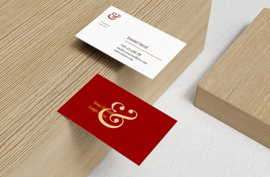 Wooden Business Card Mockup Set