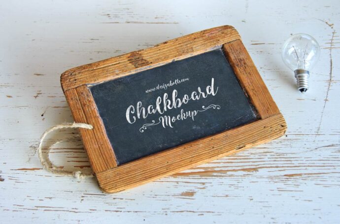 Wooden Frame Chalkboard Mockup for Designers