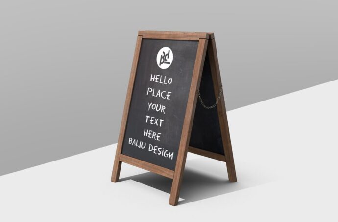 Wooden Sandwich Board Template for Mockup