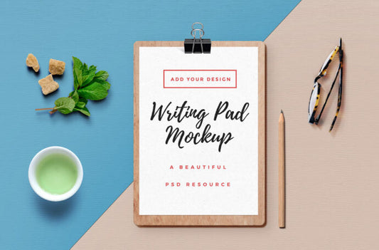 Wooden Writing Pad Template for Mockup Design