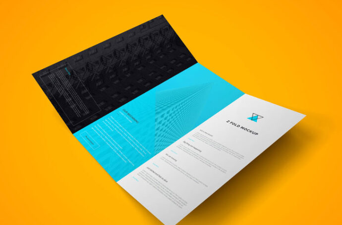 Z-fold Brochure Mockup Design Template