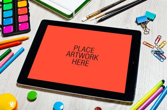 iPad Mockup for Artistic Workspace