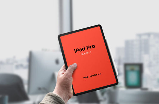 iPad Pro Mockup with Hand Holding