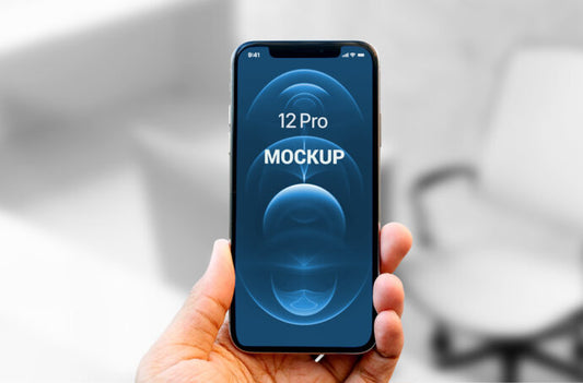 iPhone 12 Pro Mockup with Hand Holding