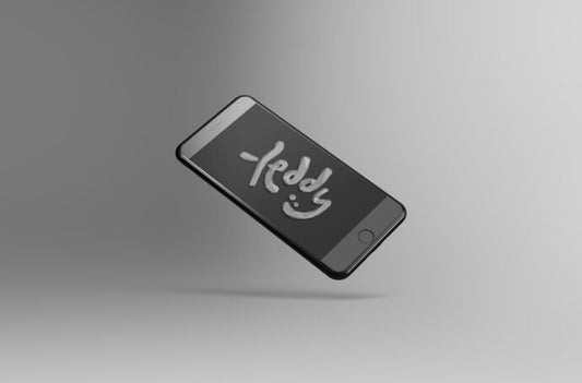 iPhone Mockup with Tilted and Floating Design