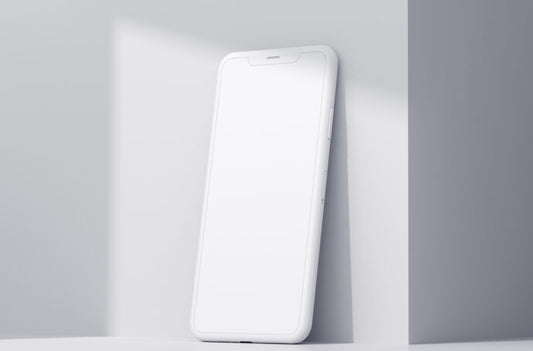 iPhone Mockup with White Clay Design