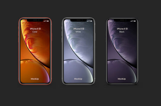 iPhone XR Mockup in all Colors